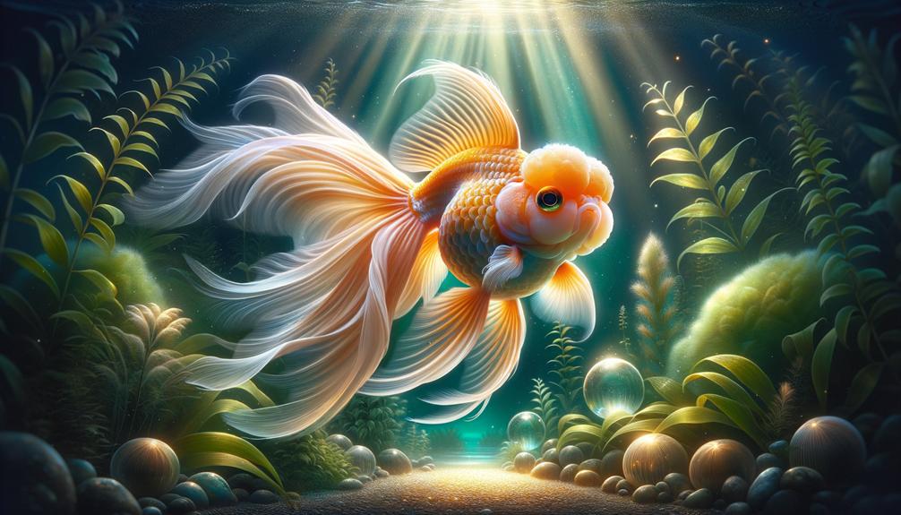 colorful goldfish with flowing fins