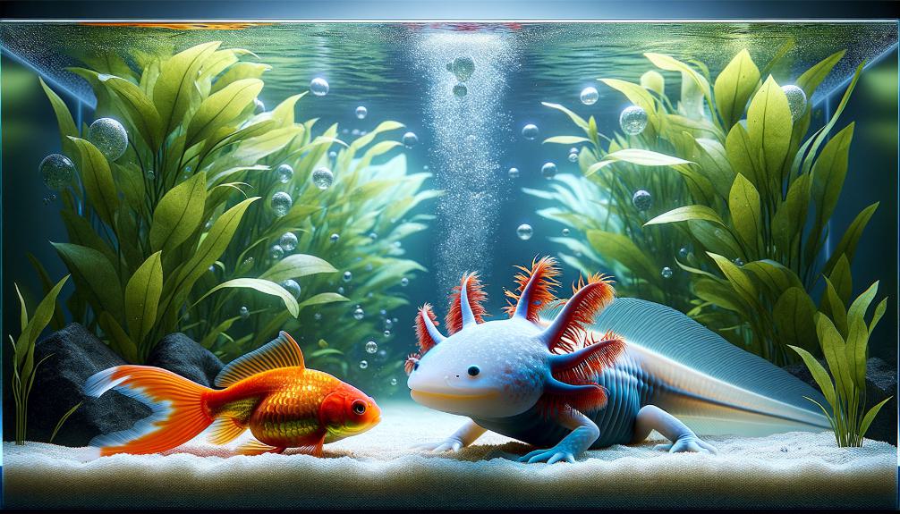compatibility of goldfish and axolotls