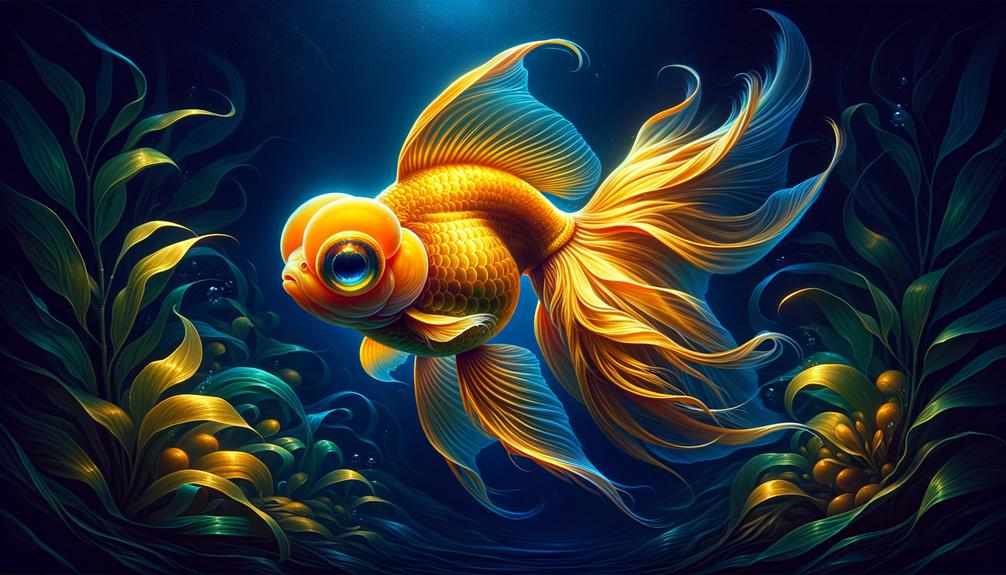 unusual goldfish with telescope like eyes